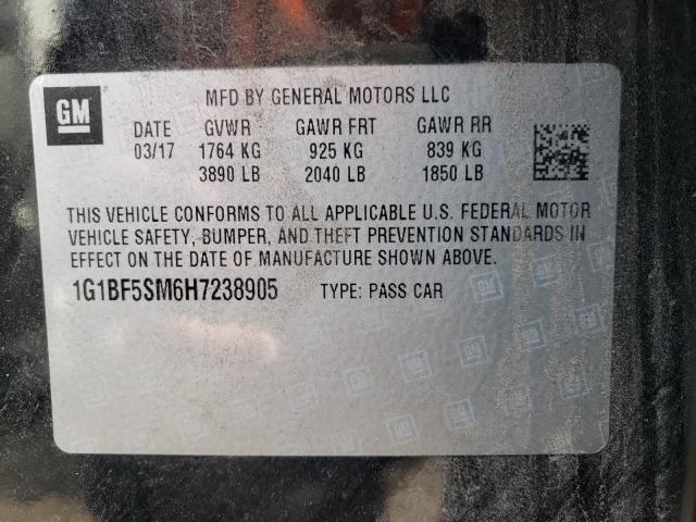 Photo 9 VIN: 1G1BF5SM6H7238905 - CHEVROLET CRUZE PREM 