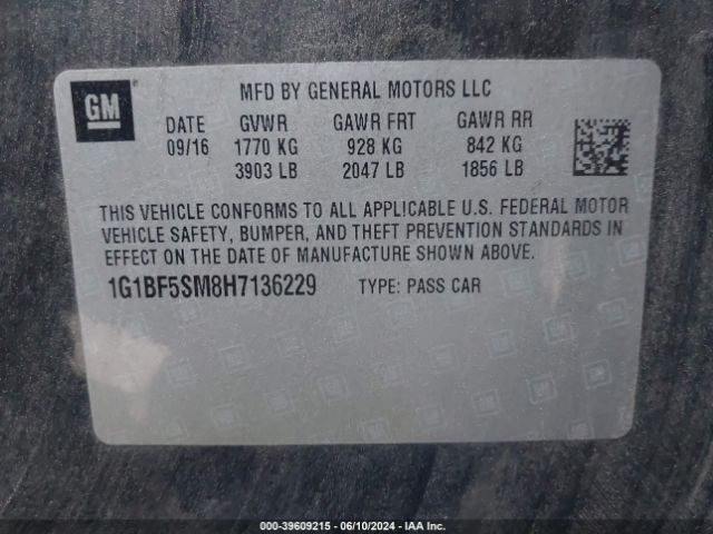 Photo 8 VIN: 1G1BF5SM8H7136229 - CHEVROLET CRUZE 