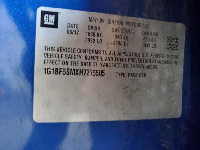 Photo 11 VIN: 1G1BF5SMXH7275505 - CHEVROLET CRUZE PREM 