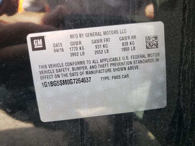 Photo 9 VIN: 1G1BG5SM0G7264637 - CHEVROLET CRUZE PREM 