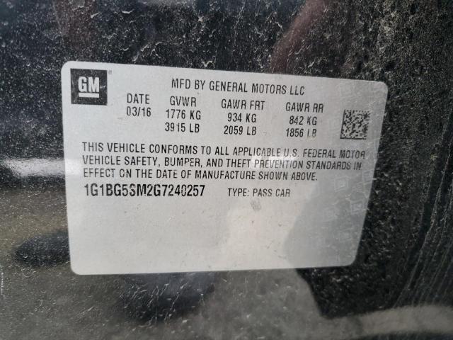 Photo 11 VIN: 1G1BG5SM2G7240257 - CHEVROLET CRUZE PREM 