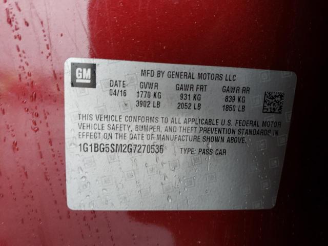 Photo 11 VIN: 1G1BG5SM2G7270536 - CHEVROLET CRUZE 