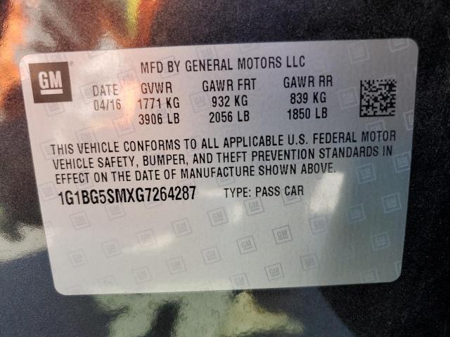 Photo 9 VIN: 1G1BG5SMXG7264287 - CHEVROLET CRUZE PREM 