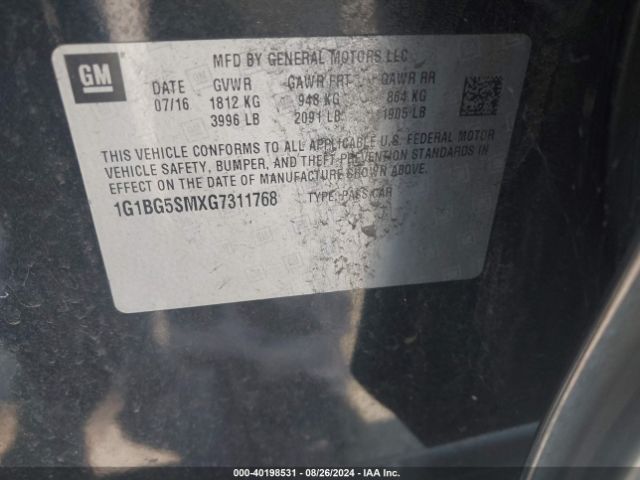 Photo 8 VIN: 1G1BG5SMXG7311768 - CHEVROLET CRUZE 