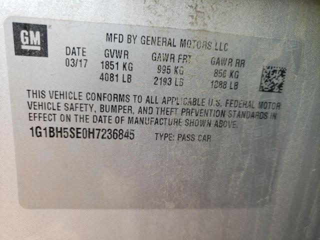 Photo 9 VIN: 1G1BH5SE0H7236845 - CHEVROLET CRUZE LT 