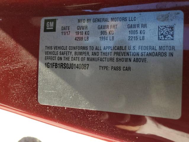 Photo 11 VIN: 1G1FB1RS0J0140087 - CHEVROLET CAMARO LT 