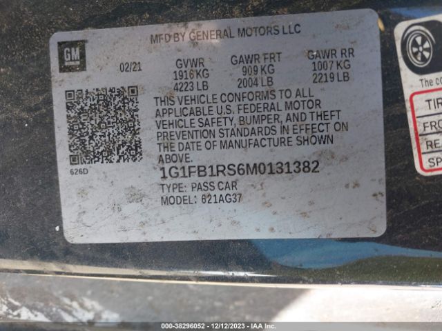 Photo 8 VIN: 1G1FB1RS6M0131382 - CHEVROLET CAMARO 