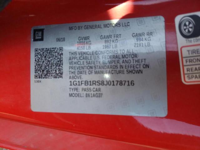 Photo 9 VIN: 1G1FB1RS8J0178716 - CHEVROLET CAMARO LT 