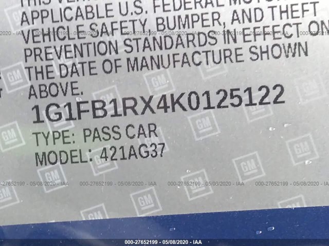 Photo 8 VIN: 1G1FB1RX4K0125122 - CHEVROLET CAMARO 