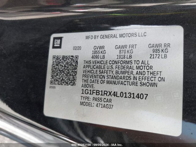 Photo 8 VIN: 1G1FB1RX4L0131407 - CHEVROLET CAMARO 