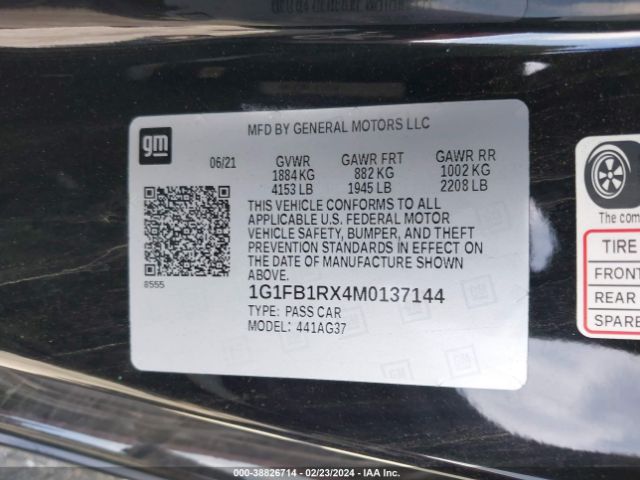 Photo 8 VIN: 1G1FB1RX4M0137144 - CHEVROLET CAMARO 