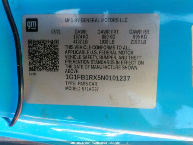 Photo 8 VIN: 1G1FB1RX5N0101237 - CHEVROLET CAMARO 