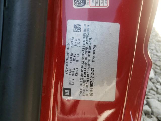 Photo 9 VIN: 1G1FB1RX6G0163927 - CHEVROLET CAMARO LT 