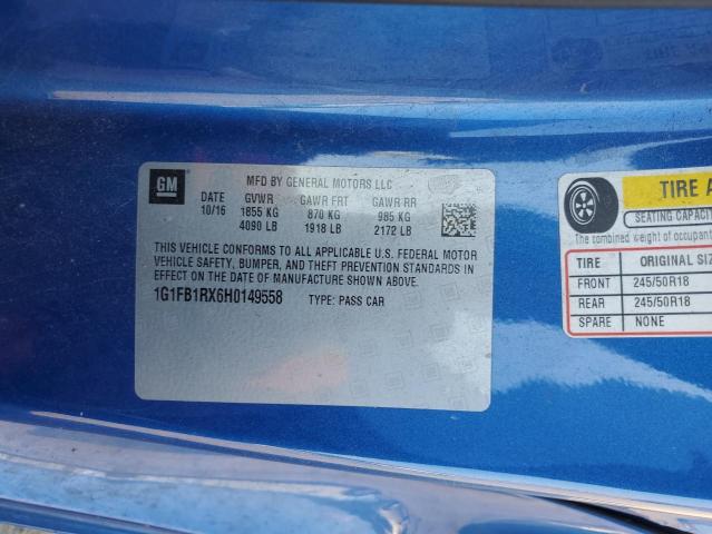 Photo 11 VIN: 1G1FB1RX6H0149558 - CHEVROLET CAMARO LT 