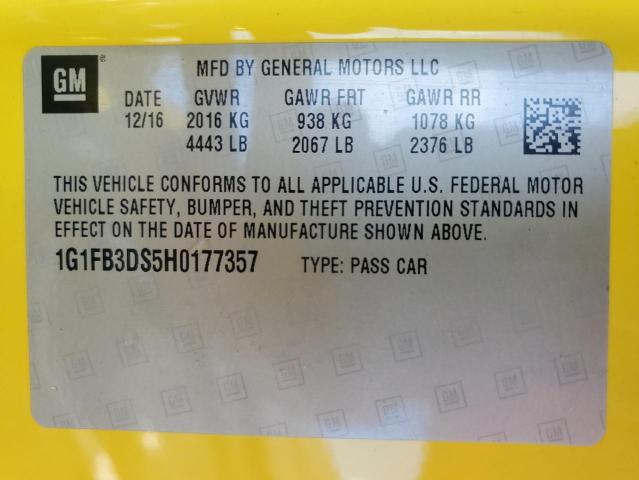 Photo 11 VIN: 1G1FB3DS5H0177357 - CHEVROLET CAMARO LT 