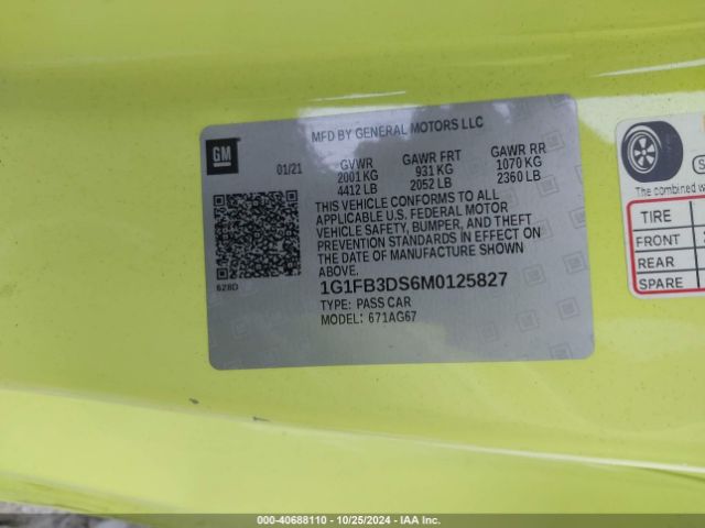 Photo 8 VIN: 1G1FB3DS6M0125827 - CHEVROLET CAMARO 