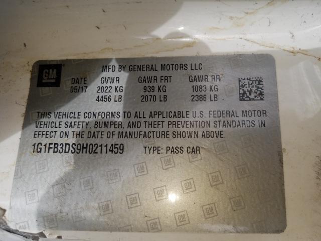 Photo 9 VIN: 1G1FB3DS9H0211459 - CHEVROLET CAMARO LT 