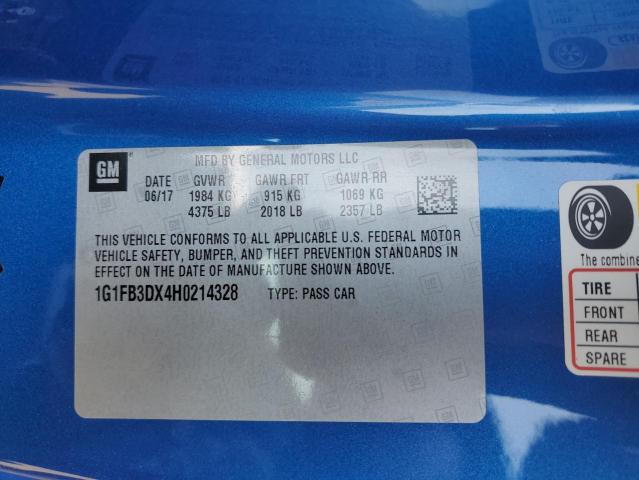 Photo 11 VIN: 1G1FB3DX4H0214328 - CHEVROLET CAMARO LT 