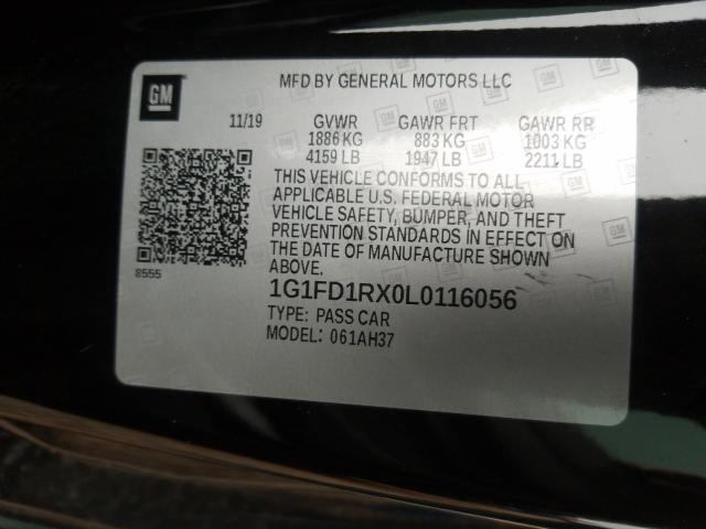 Photo 9 VIN: 1G1FD1RX0L0116056 - CHEVROLET CAMARO LT 