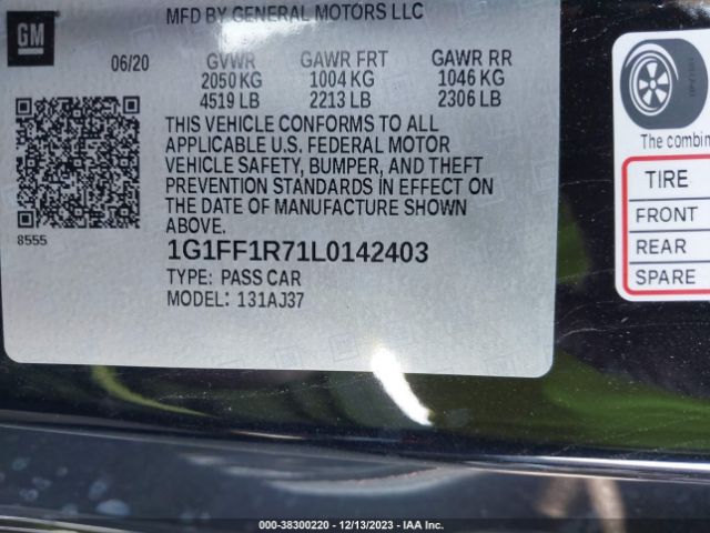 Photo 8 VIN: 1G1FF1R71L0142403 - CHEVROLET CAMARO 