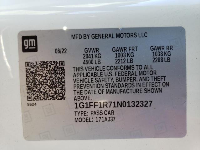 Photo 12 VIN: 1G1FF1R71N0132327 - CHEVROLET CAMARO LT1 