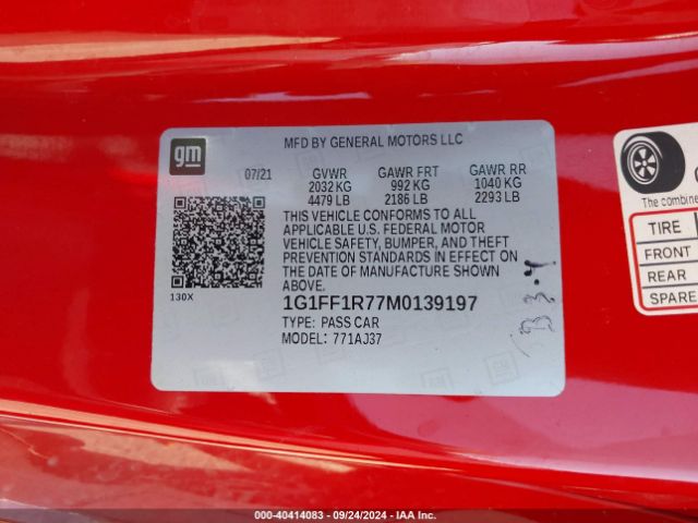 Photo 8 VIN: 1G1FF1R77M0139197 - CHEVROLET CAMARO 