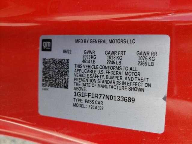 Photo 11 VIN: 1G1FF1R77N0133689 - CHEVROLET CAMARO LT1 