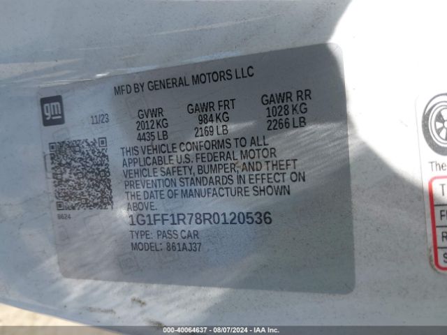 Photo 8 VIN: 1G1FF1R78R0120536 - CHEVROLET CAMARO 