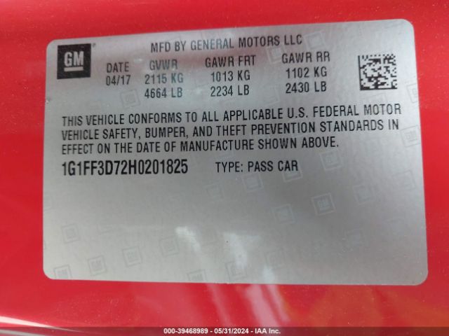 Photo 8 VIN: 1G1FF3D72H0201825 - CHEVROLET CAMARO 