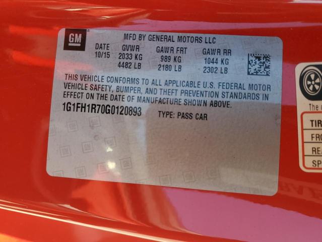 Photo 12 VIN: 1G1FH1R70G0120893 - CHEVROLET CAMARO 