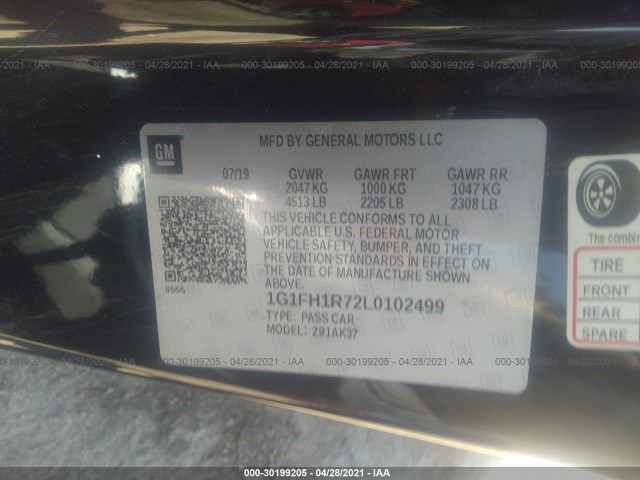 Photo 8 VIN: 1G1FH1R72L0102499 - CHEVROLET CAMARO 