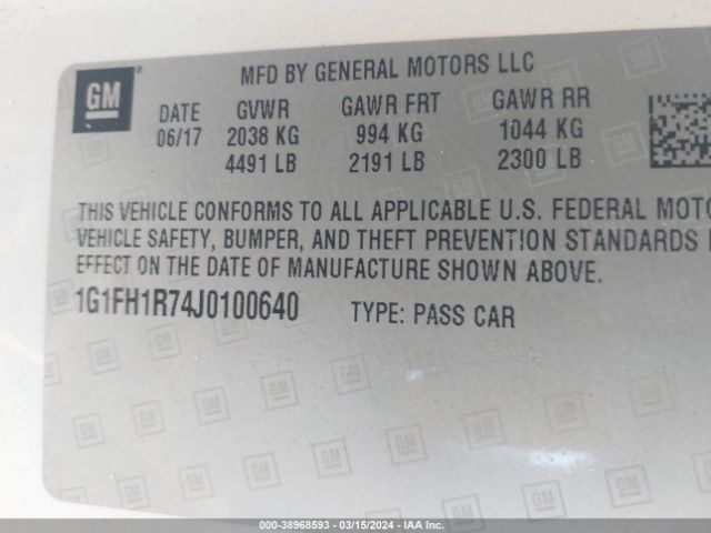 Photo 8 VIN: 1G1FH1R74J0100640 - CHEVROLET CAMARO 