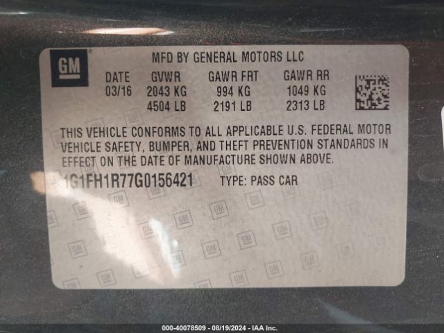 Photo 8 VIN: 1G1FH1R77G0156421 - CHEVROLET CAMARO 