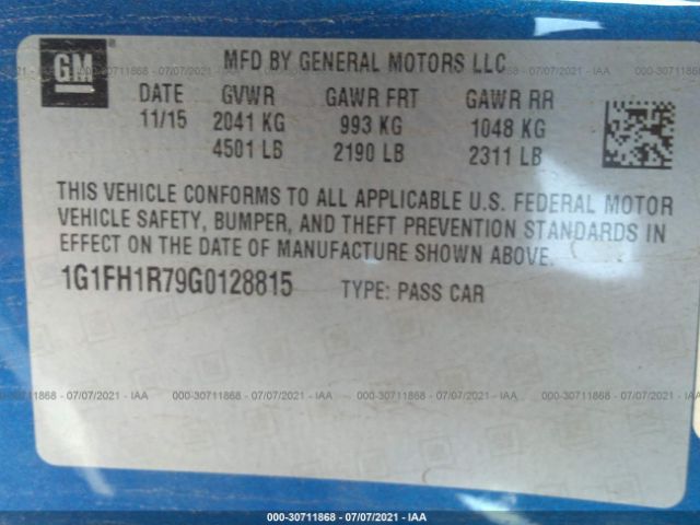 Photo 8 VIN: 1G1FH1R79G0128815 - CHEVROLET CAMARO 