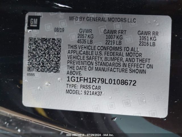 Photo 8 VIN: 1G1FH1R79L0108672 - CHEVROLET CAMARO 