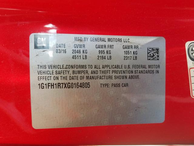 Photo 9 VIN: 1G1FH1R7XG0164805 - CHEVROLET CAMARO SS 