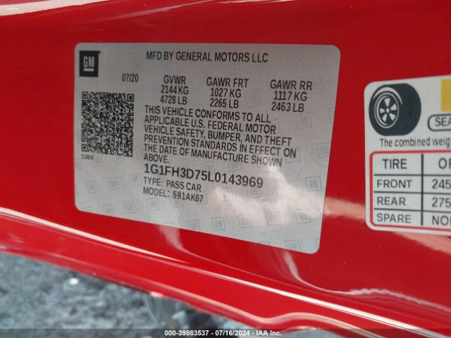 Photo 8 VIN: 1G1FH3D75L0143969 - CHEVROLET CAMARO 