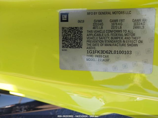 Photo 8 VIN: 1G1FK3D62L0100103 - CHEVROLET CAMARO 