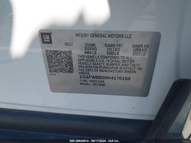 Photo 8 VIN: 1G1FW6S00H4170168 - CHEVROLET BOLT EV 