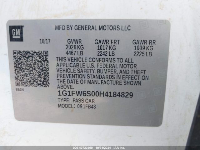 Photo 8 VIN: 1G1FW6S00H4184829 - CHEVROLET BOLT EV 