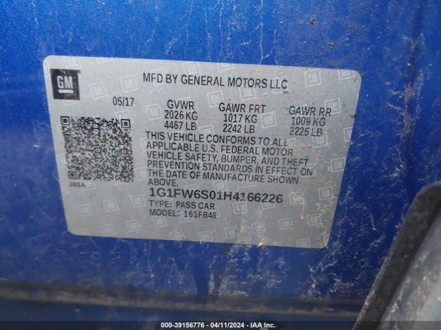 Photo 8 VIN: 1G1FW6S01H4166226 - CHEVROLET BOLT EV 