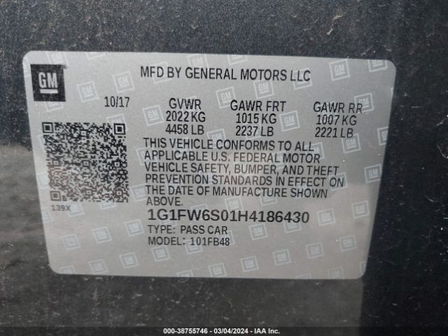 Photo 8 VIN: 1G1FW6S01H4186430 - CHEVROLET BOLT EV 