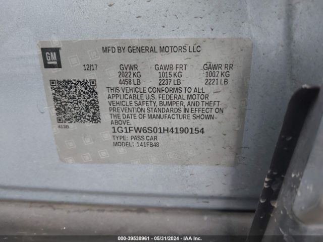 Photo 8 VIN: 1G1FW6S01H4190154 - CHEVROLET BOLT 