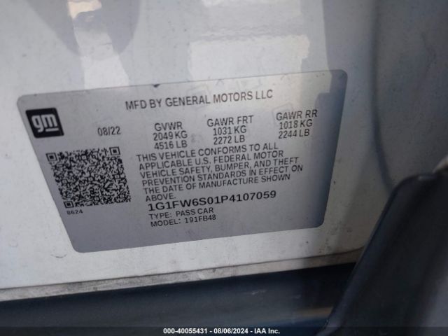 Photo 8 VIN: 1G1FW6S01P4107059 - CHEVROLET BOLT EV 