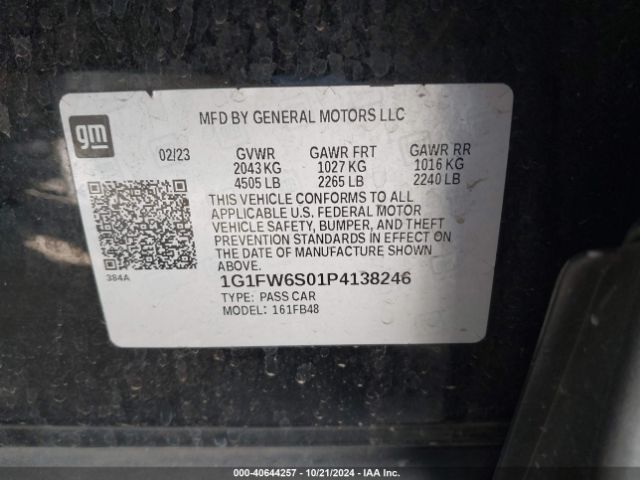 Photo 8 VIN: 1G1FW6S01P4138246 - CHEVROLET BOLT EV 