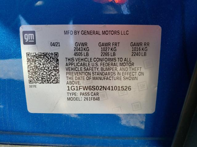 Photo 9 VIN: 1G1FW6S02N4101526 - CHEVROLET BOLT EUV 