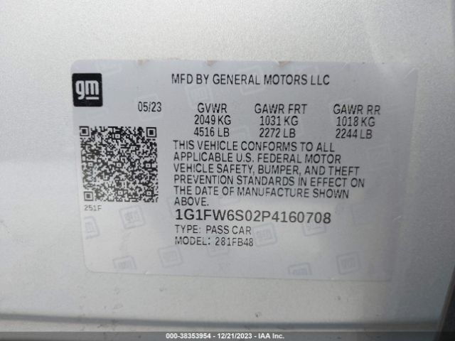 Photo 8 VIN: 1G1FW6S02P4160708 - CHEVROLET BOLT EV 