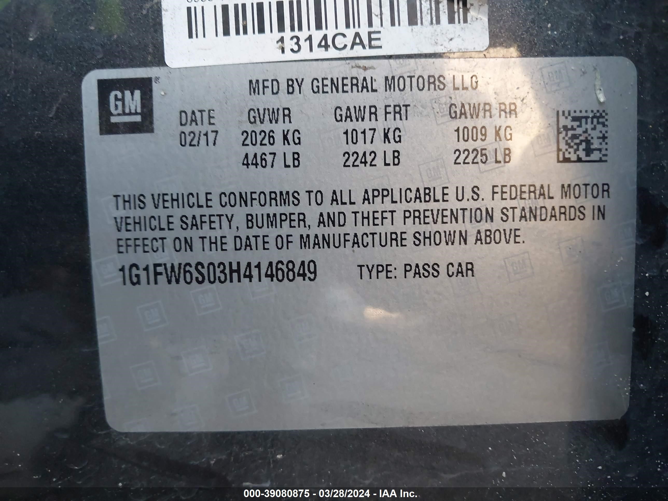 Photo 8 VIN: 1G1FW6S03H4146849 - CHEVROLET BOLT EUV 