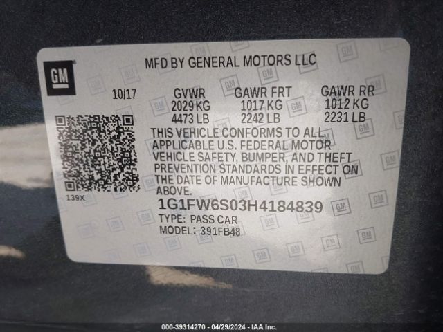 Photo 8 VIN: 1G1FW6S03H4184839 - CHEVROLET BOLT EV 