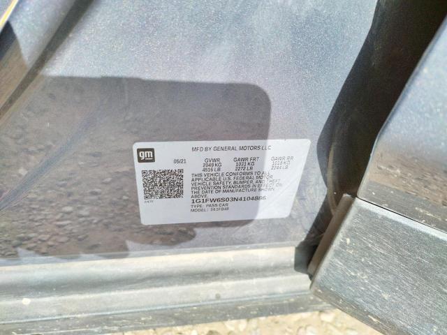 Photo 9 VIN: 1G1FW6S03N4104886 - CHEVROLET BOLT EV 1L 